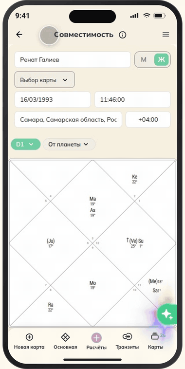 Совместимость двух карт в чате с Нейроастрологом | Jyotiapp
